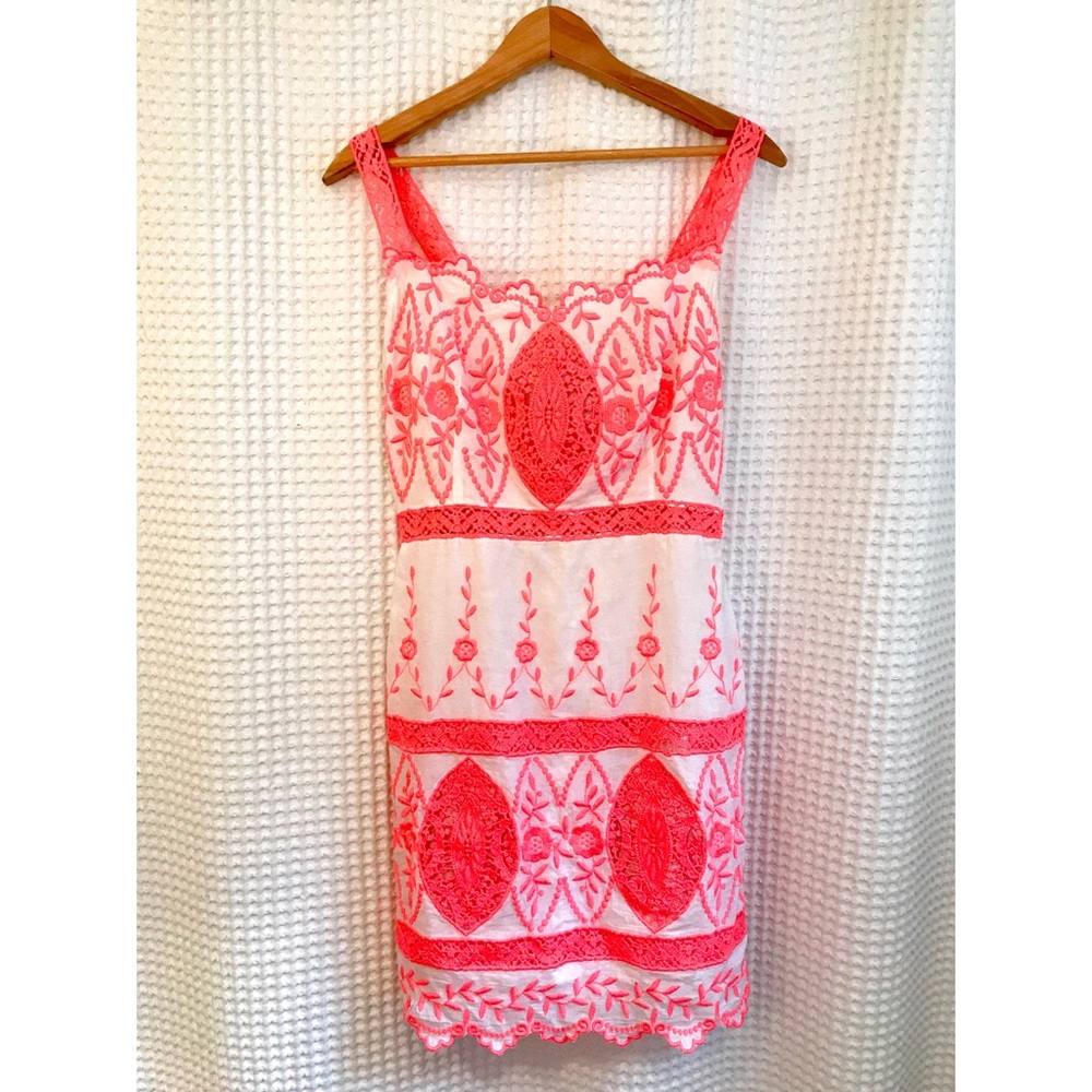 Euc Yoana Baraschi Modern Romance Neon Coral Dress